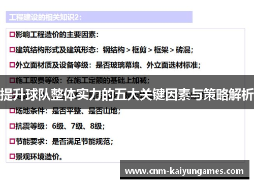 提升球队整体实力的五大关键因素与策略解析