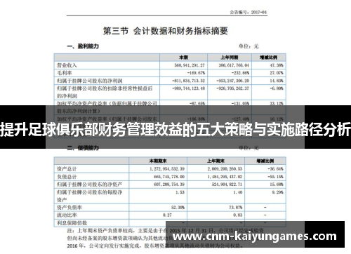 提升足球俱乐部财务管理效益的五大策略与实施路径分析